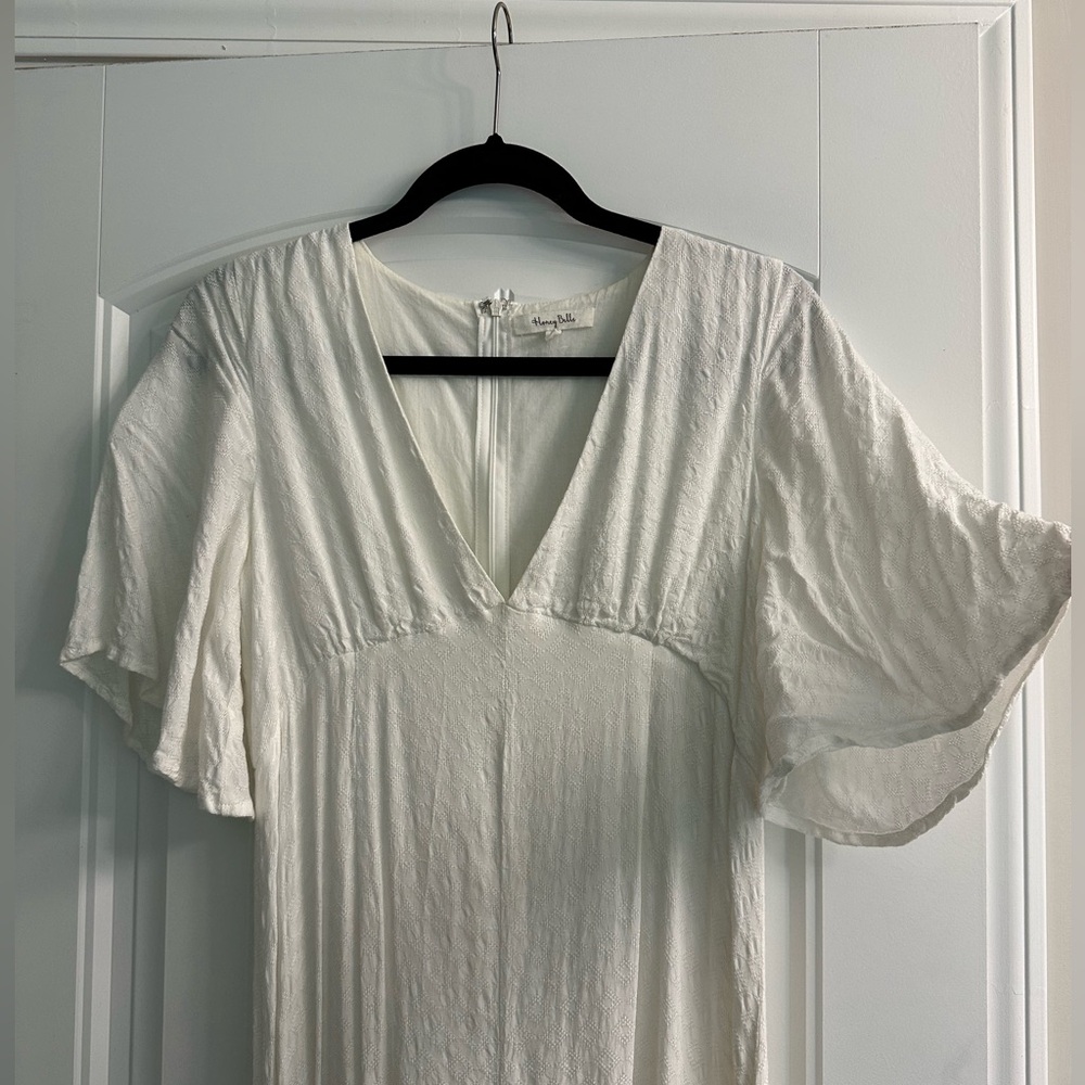 White Midi Sleeve Dress